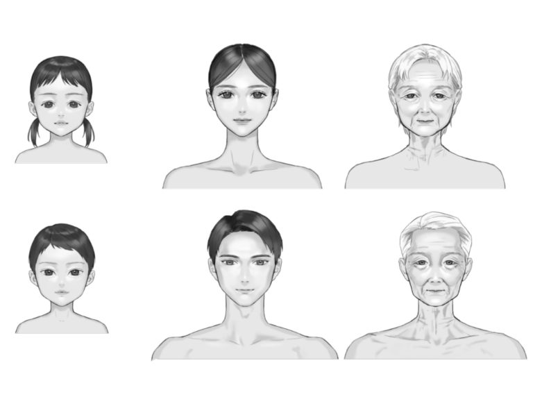 2022年8月・9月の中高生クラスの講座 厚塗りで、表情と老若男女を描いてみよう