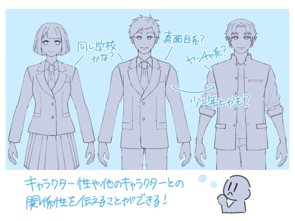 初心者も簡単 制服のイラストの描き方 - オンラインイラスト教室