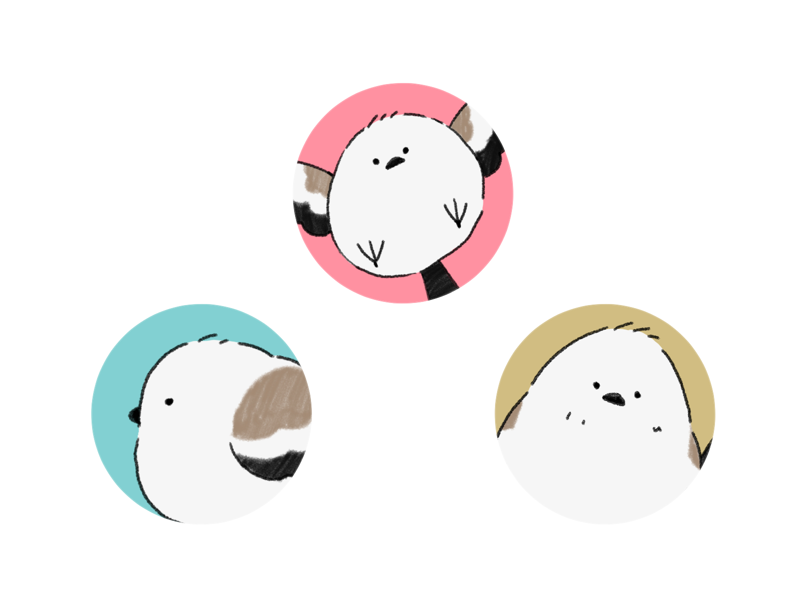 シマエナガ イラスト かわいい