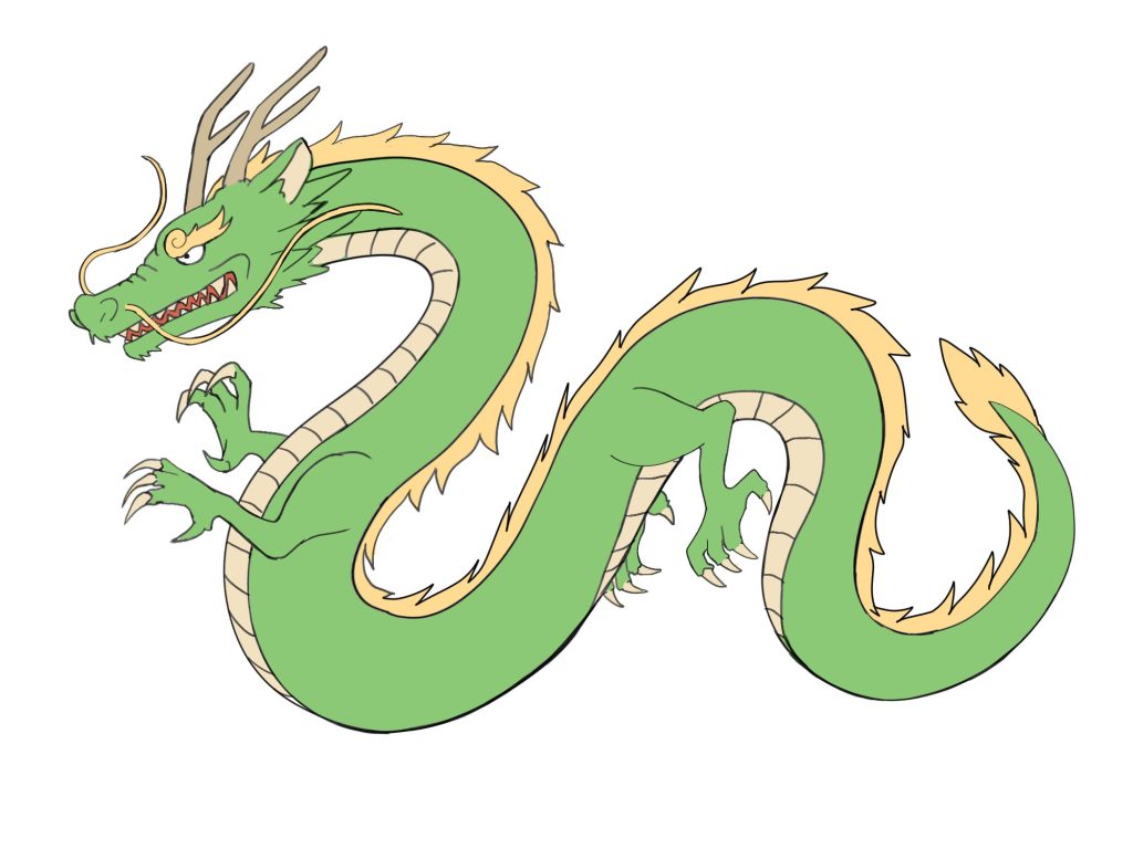 龍の絵、ドラゴン, image size:1024x768