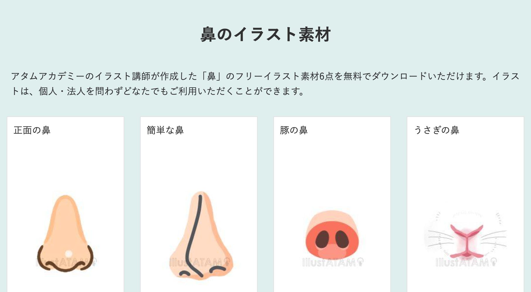 初心者も簡単!鼻のイラストの描き方 - オンラインイラスト教室アタムアカデミー
