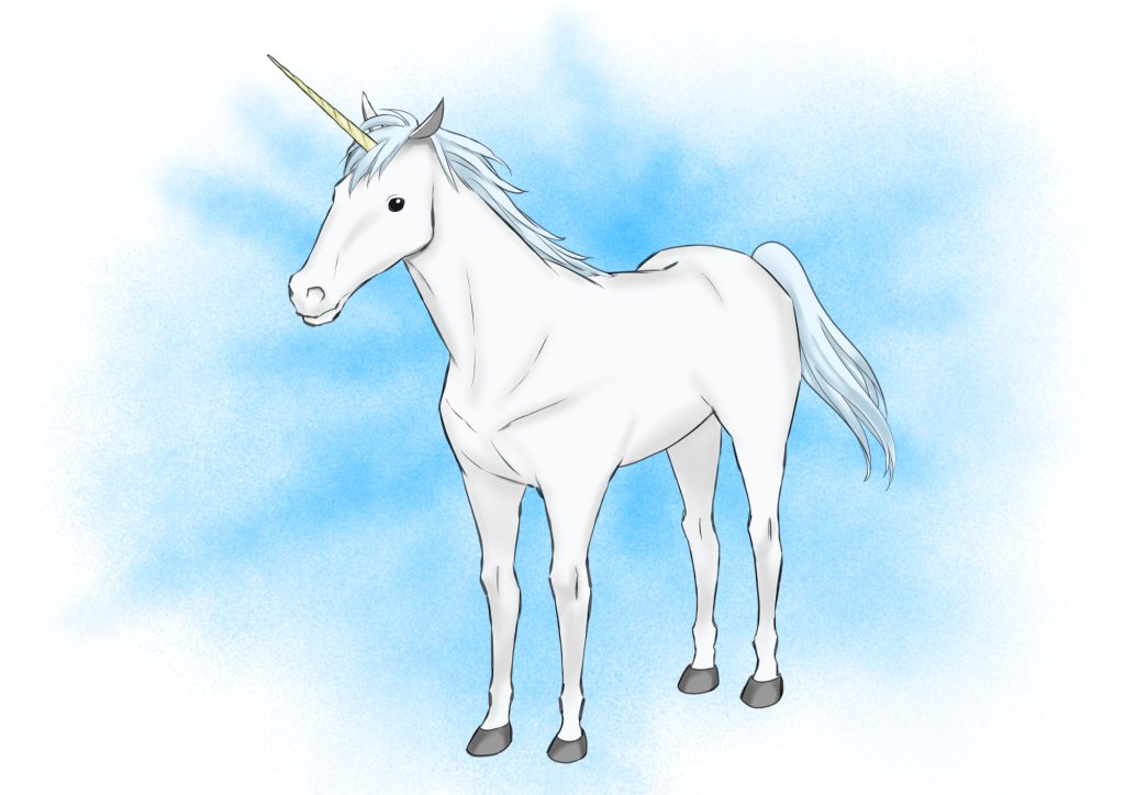 く*み様 手描きイラスト　ユニコーン 初心者も簡単！ユニコーンのイラストの描き方 - オンラインイラスト