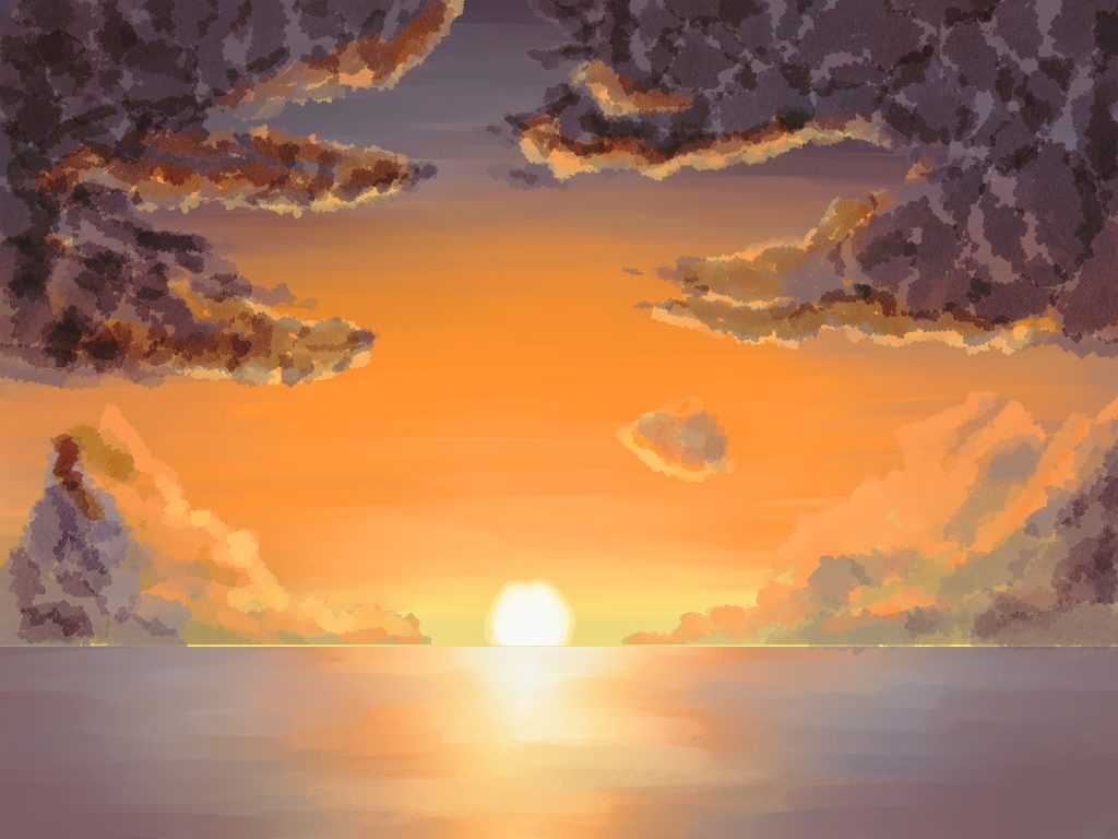 初心者も簡単！夕焼けの背景イラストの描き方 - オンラインイラスト 