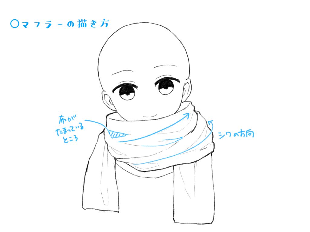 マフラー 巻き 方 イラスト