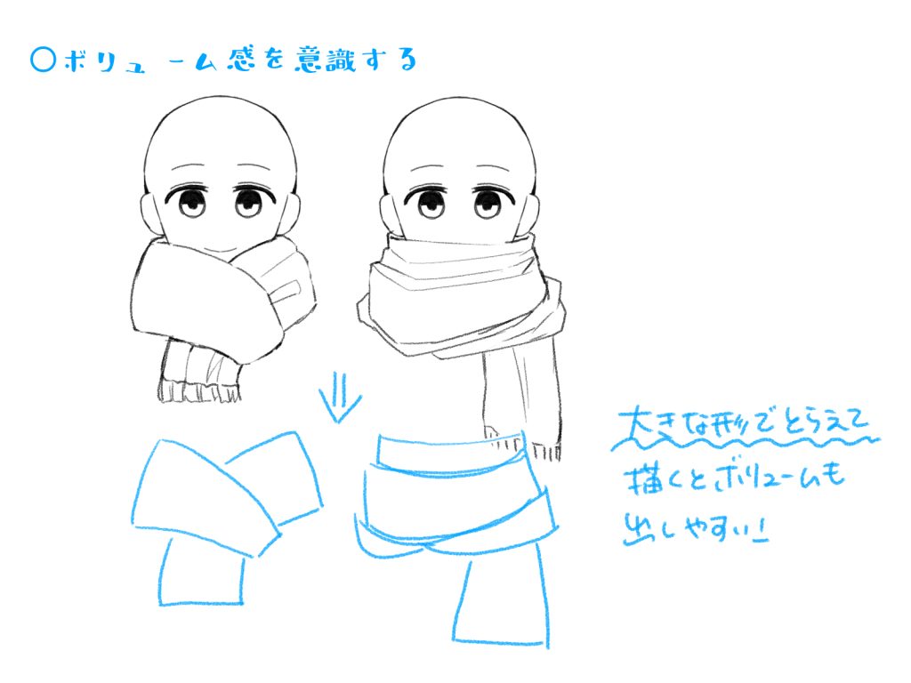 マフラー の 描き 方