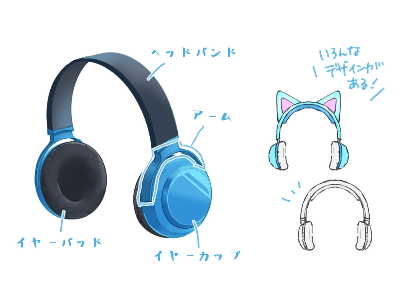 初心者も簡単！ヘッドホンのイラストの描き方 - オンラインイラスト教室アタムアカデミー