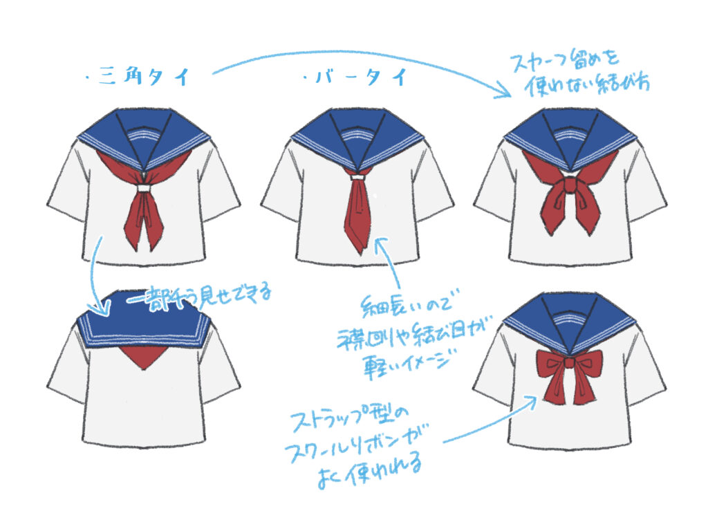 セーラー服 リボン 結び方