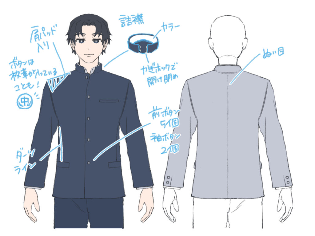 初心者も簡単！学ランのイラストの描き方 - オンラインイラスト教室 
