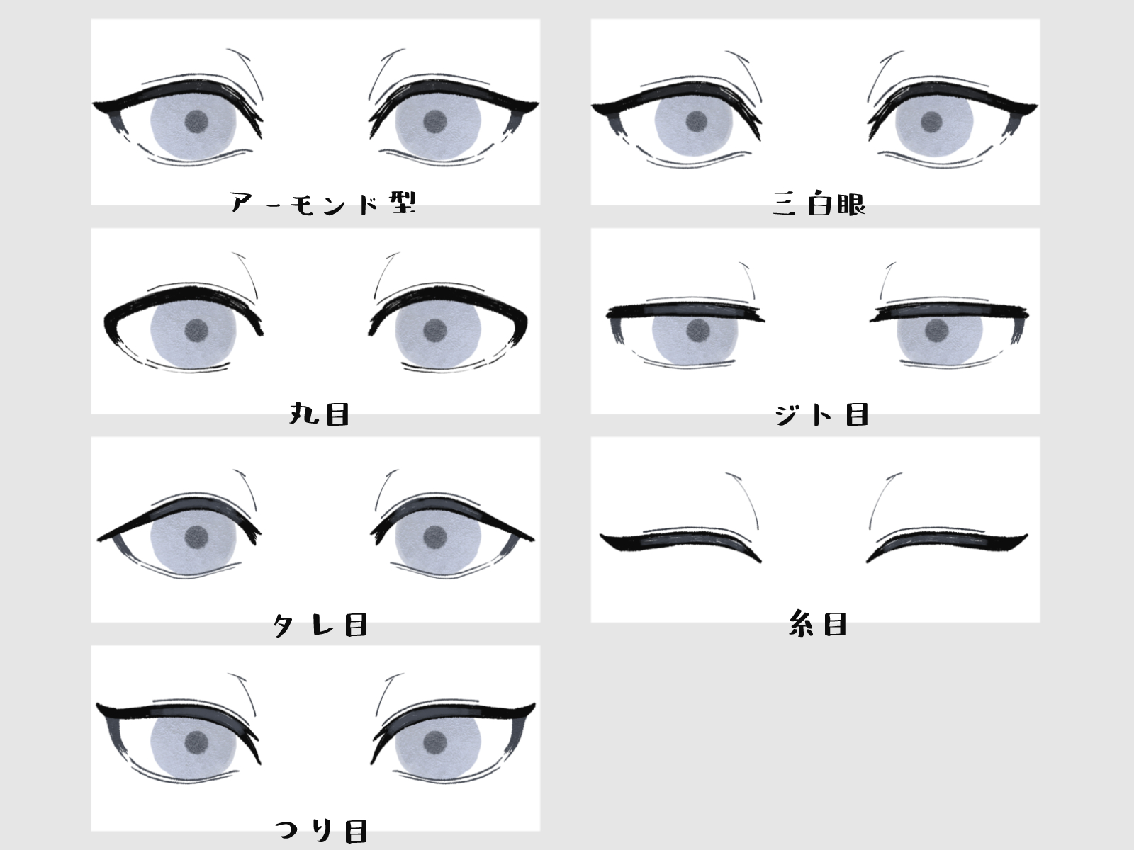 初心者も簡単!種類別・角度別の目の描き方 - オンラインイラスト教室アタムアカデミー