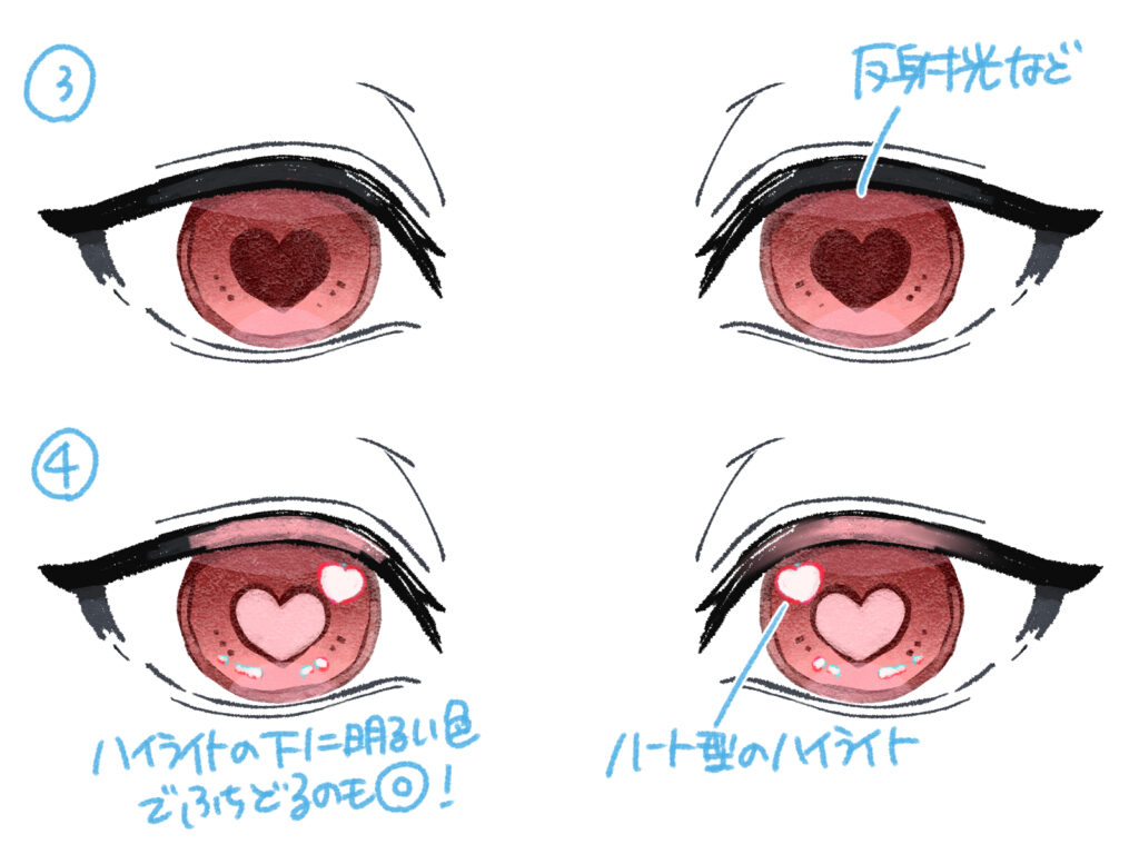 目 の 書き方 イラスト