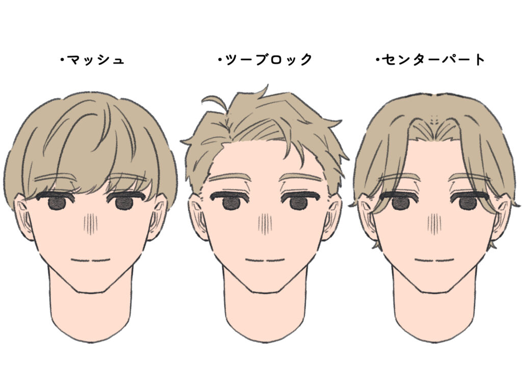 髪型 イラスト 男